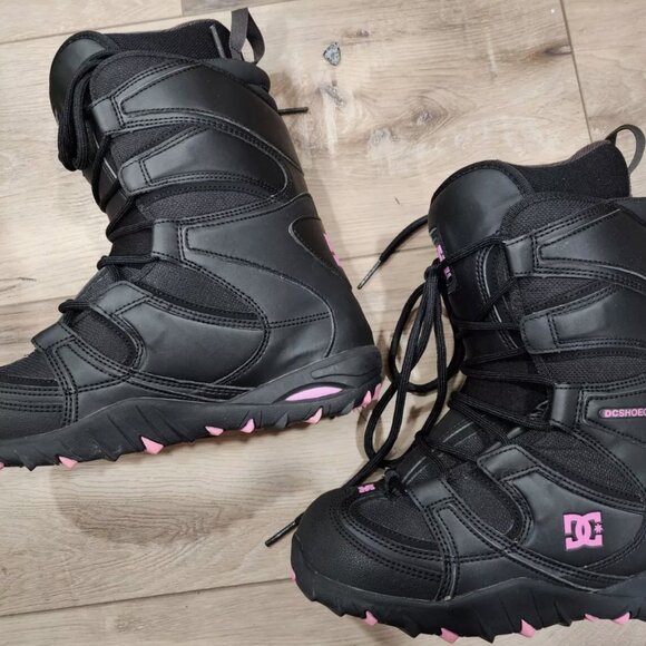DC Girl's Aura 103395 Snowboard Boots US 6L EUR 37 CM 23.5 Black Pink - Picture 2 of 6